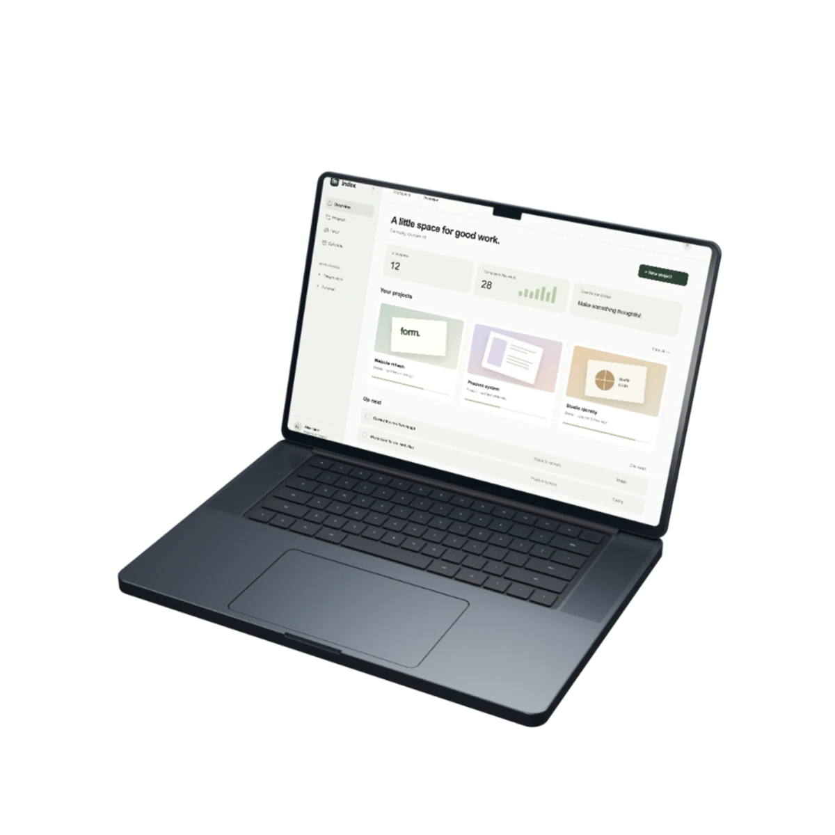 A laptop mockup with an editable screen, rendered in Mockup Maker
